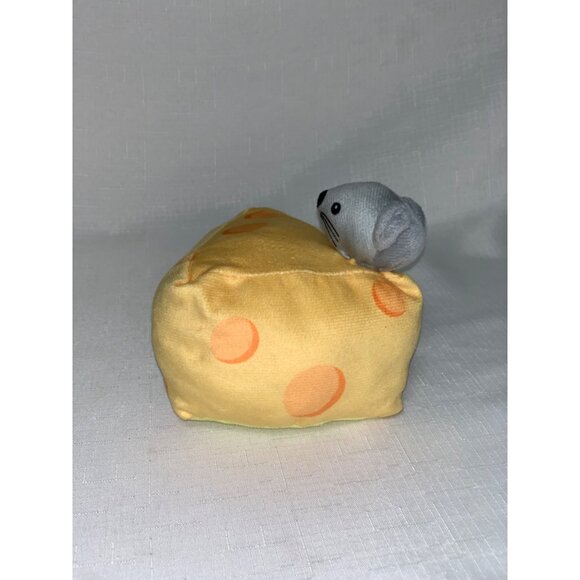 Plush Cheese Wedge With Cute Mouse Design & Adorable Face Stuffed Animal - Picture 6 of 9
